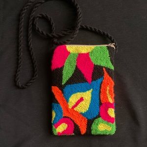 Neon Floral crossbody phone purse made in Columbia